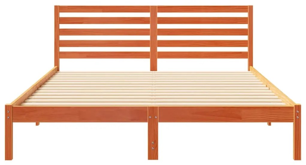 Estrutura da Cama com cabeceira Castanho-mel 160 x 220 cm