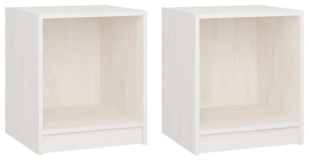Mesas de cabeceira 2 pcs 35,5x33,5x41,5 cm pinho maciço branco