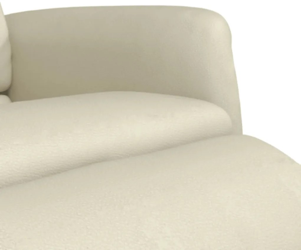 Cadeira reclinável com apoio de pés couro artificial cor creme