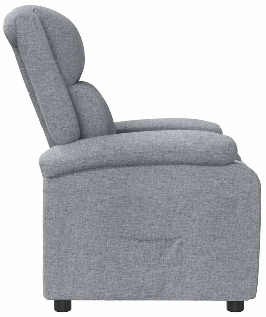 Poltrona reclinável tecido cinzento-claro