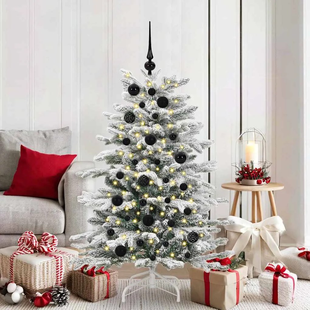 vidaXL Conjunto de Bolas de Natal com 150 LEDs 61 pcs Preto Plástico