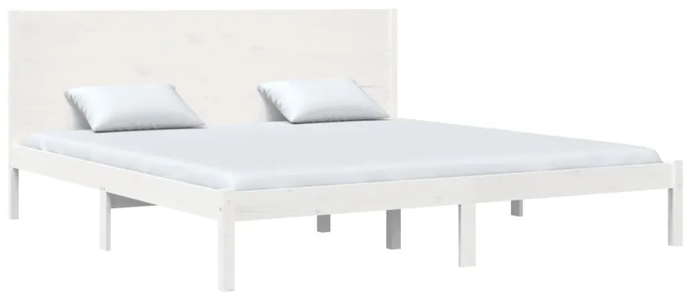 Estrutura de cama 200x200 cm pinho maciço branco