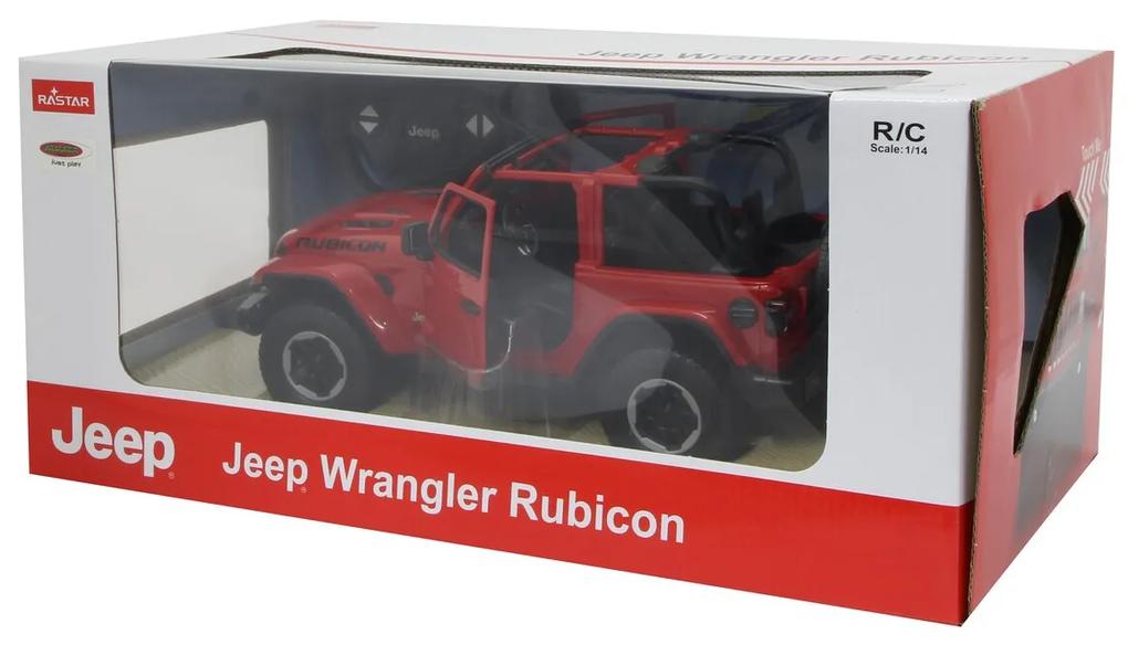 Carro telecomandado Jeep Wrangler JL 1:14 2,4GHz Portas manuais Vermelho