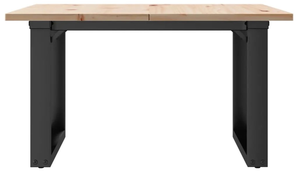 Mesa de centro estrutura em O 70x70x40 cm pinho e aço