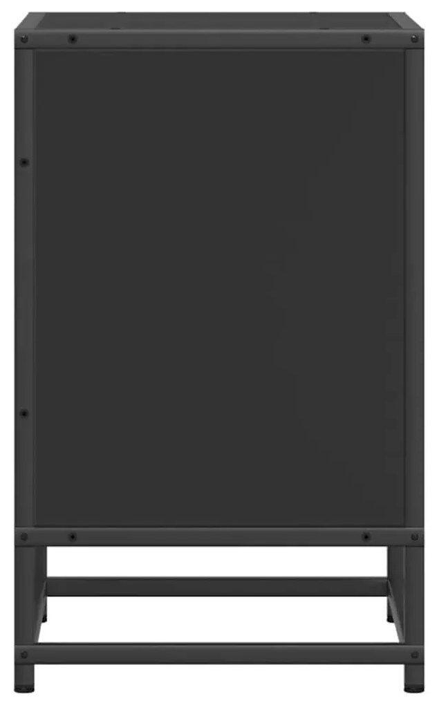 Mesa de cabeceira 40x31x50cm derivados de madeira preto e metal