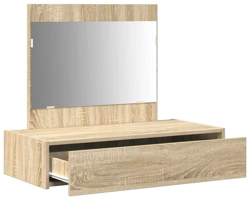 Mesa de Maquiagem Suspensa Carvalho Sonoma 83x40x70 cm