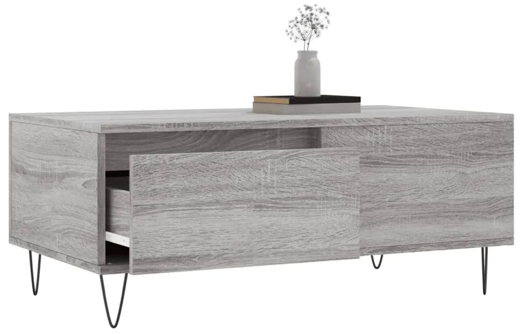 Mesa de centro 90x50x36,5 cm derivados madeira cinzento sonoma