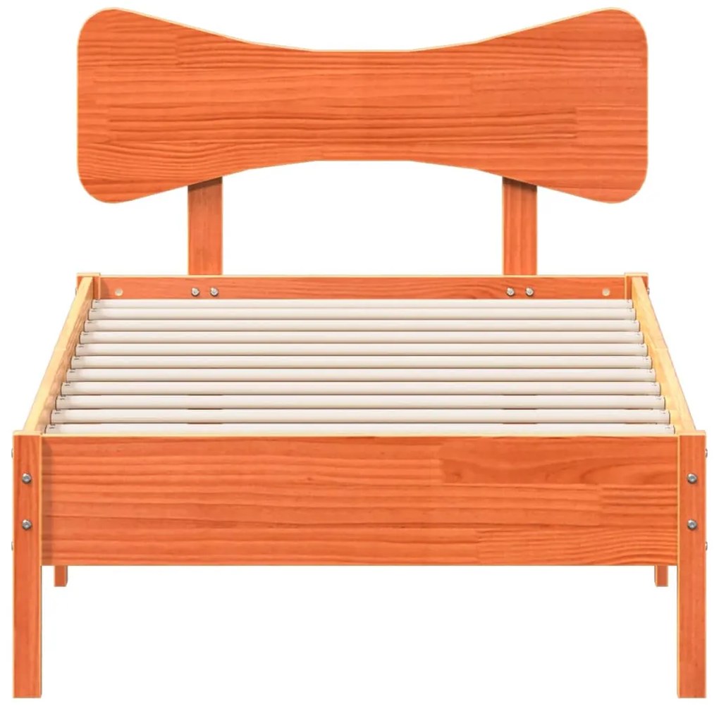 Cama sem colchão 100x200 cm pinho maciço castanho-mel