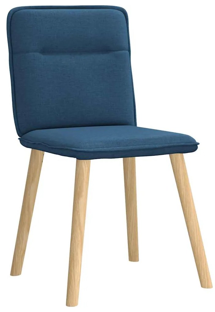 Cadeiras de jantar 6 pcs tecido azul