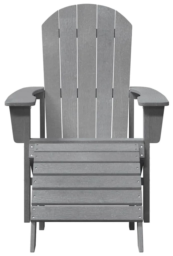 Cadeiras Adirondack vidaXL com Apoios para os Pés 2 pcs Cinza Claro HD
