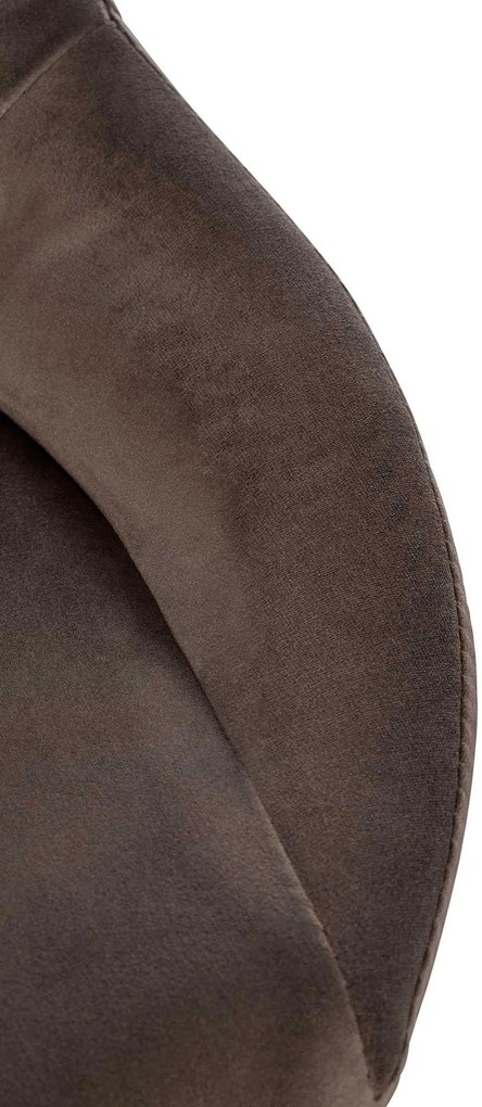 Banco alto Milet em veludo com estrutura branca 85-106 x 47 x 48 cm Castanho