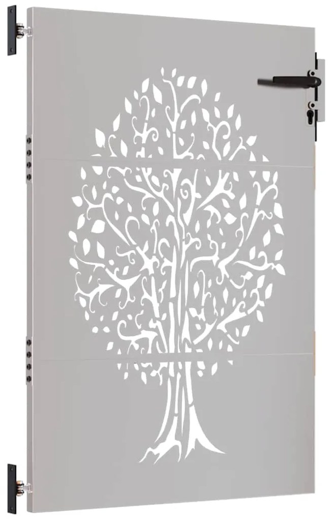 Portão de jardim 85x125 cm aço corten design árvore