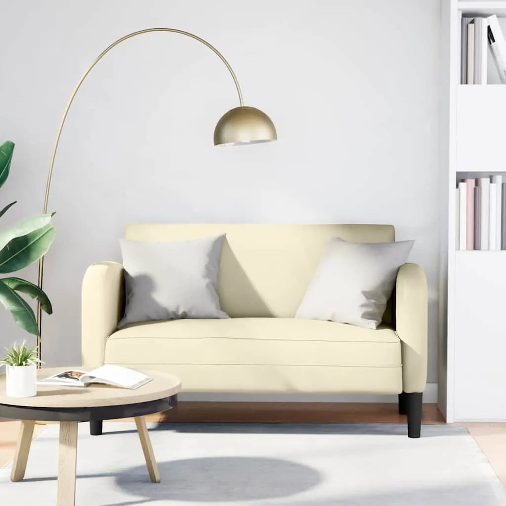 vidaXL Sofá-luvas 110 cm couro artificial creme