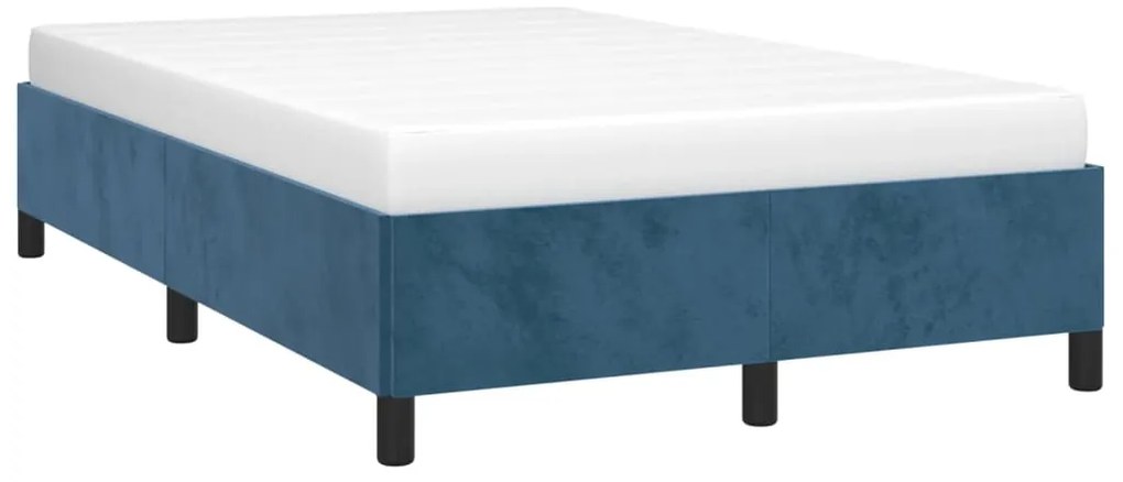 Estrutura de cama sem colchão 120x200 cm veludo azul