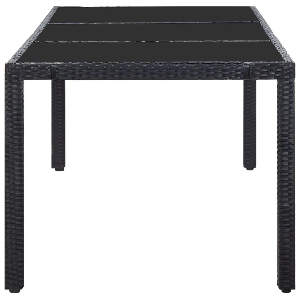 Conjunto de jantar para exterior 9 pcs vime PE preto