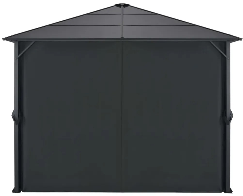 Gazebo com cortinas Alumínio 3x3 m preto