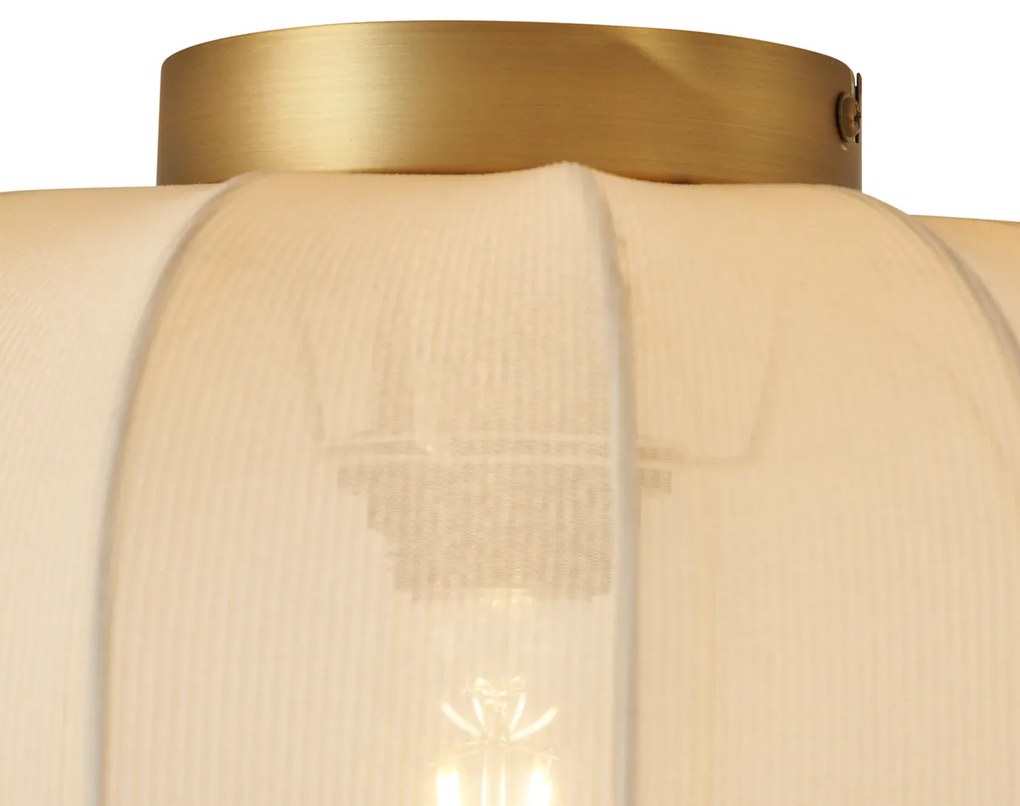 Plafon Japandi Dourado com Abajur Bege - Pluni Japandi