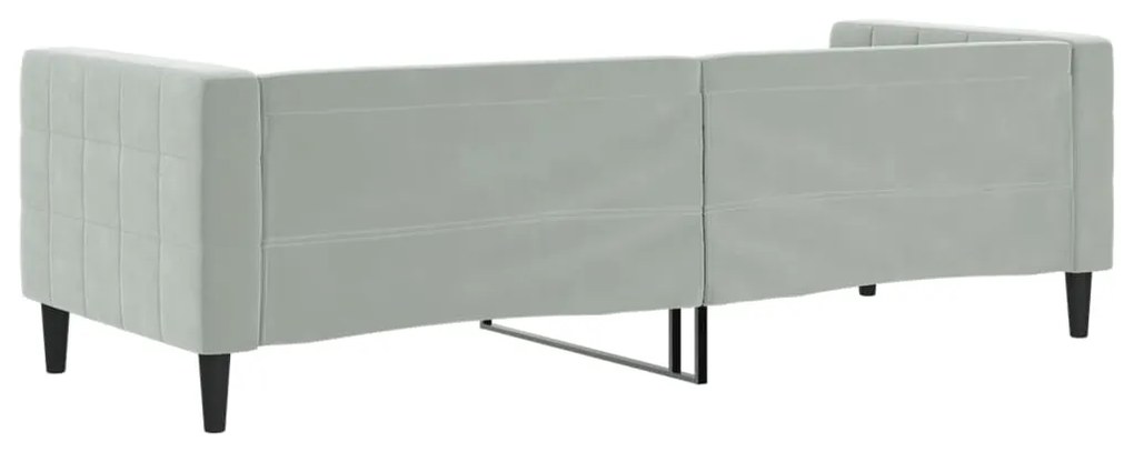 Sofá-cama 80x200 cm veludo cinzento-claro