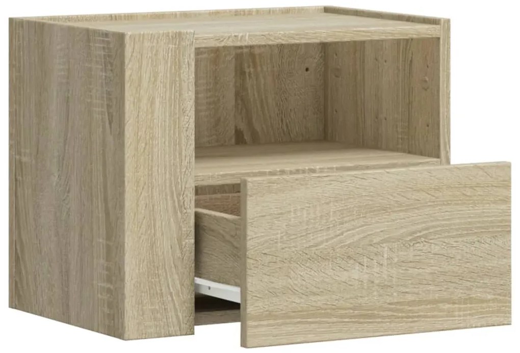 Mesa de cabeceira de parede 45x30x35 cm carvalho sonoma