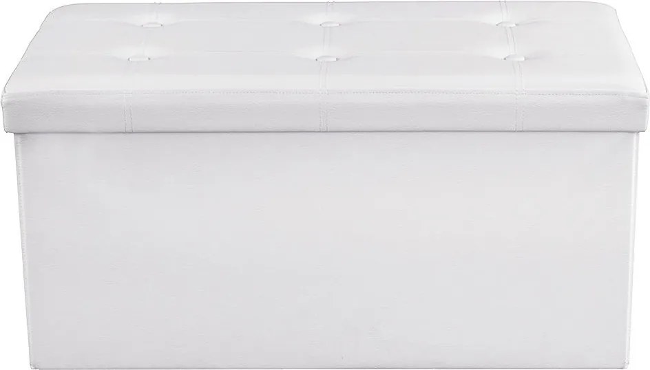 Banco com arrumação 76 x 38 x 38 cm Couro sintético Branco