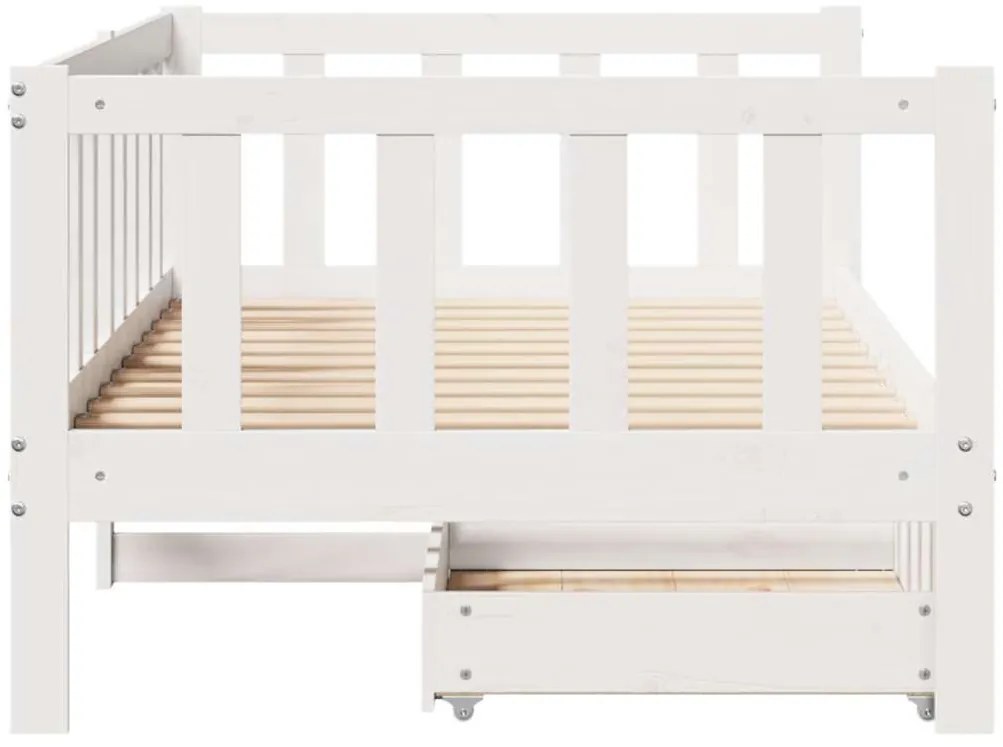 Sofá-cama com gavetas 80x200 cm madeira de pinho maciça