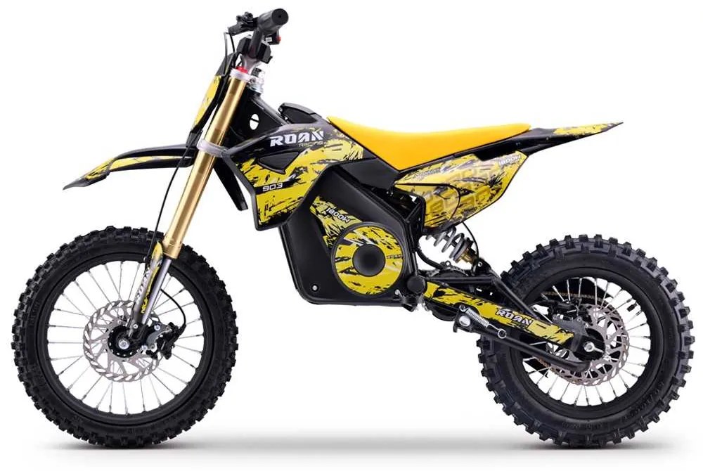 Mini moto elétrica para crianças 1800W Roan 903 batería litio 48V 13Ah Amarela