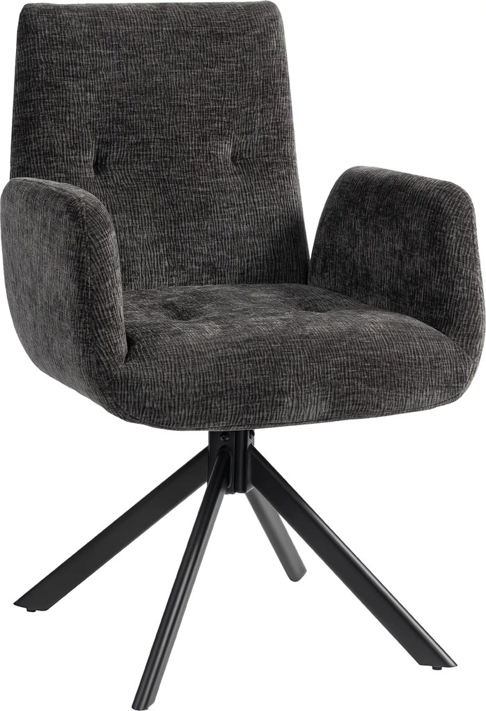 HOMCOM Poltrona estofada, poltrona de destaque, design moderno, giratória, até 120 kg, Preto | Aosom Portugal