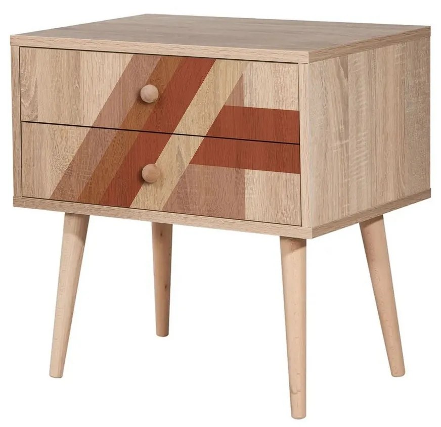 Mesa de Cabeceira City Two – Multicolor – 60x61x40 cm