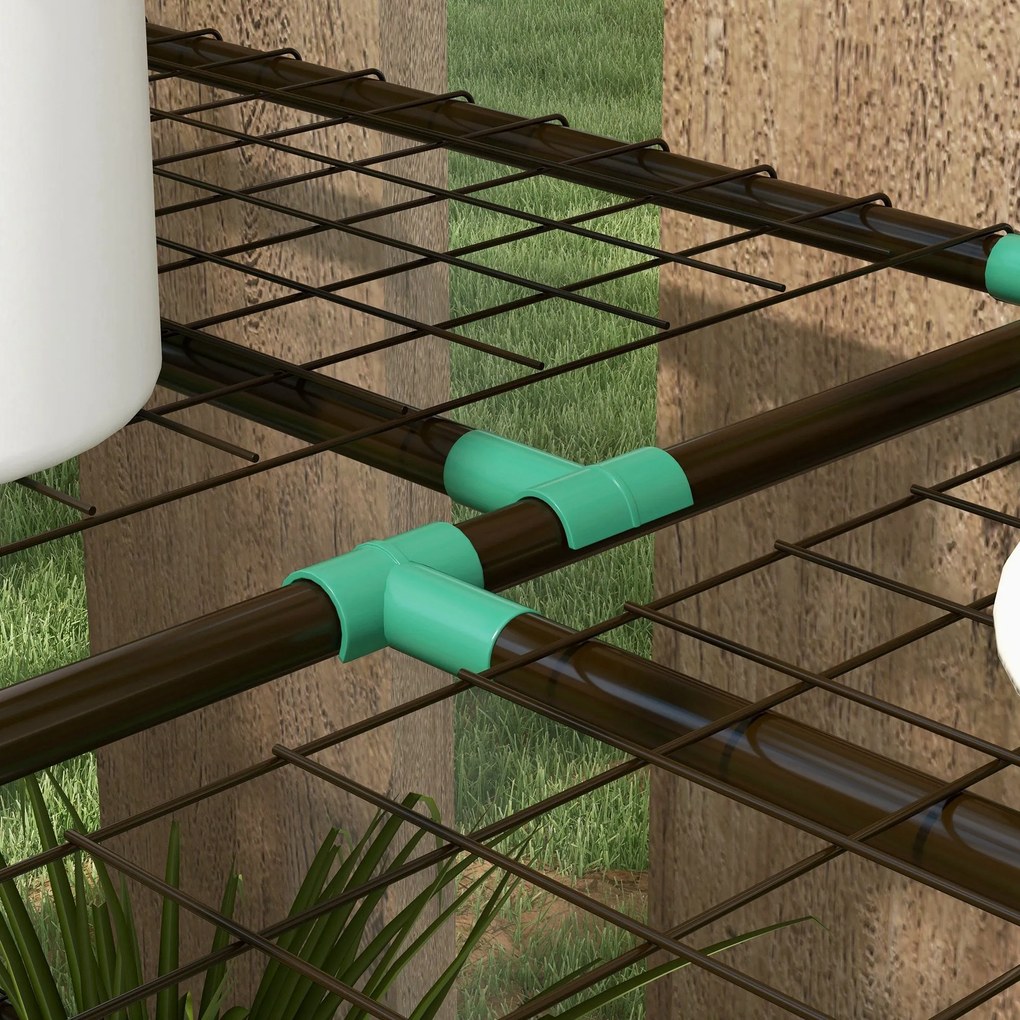 Estufa de Jardim de 3 Níveis Estufa de Terraço com Prateleiras Teto In
