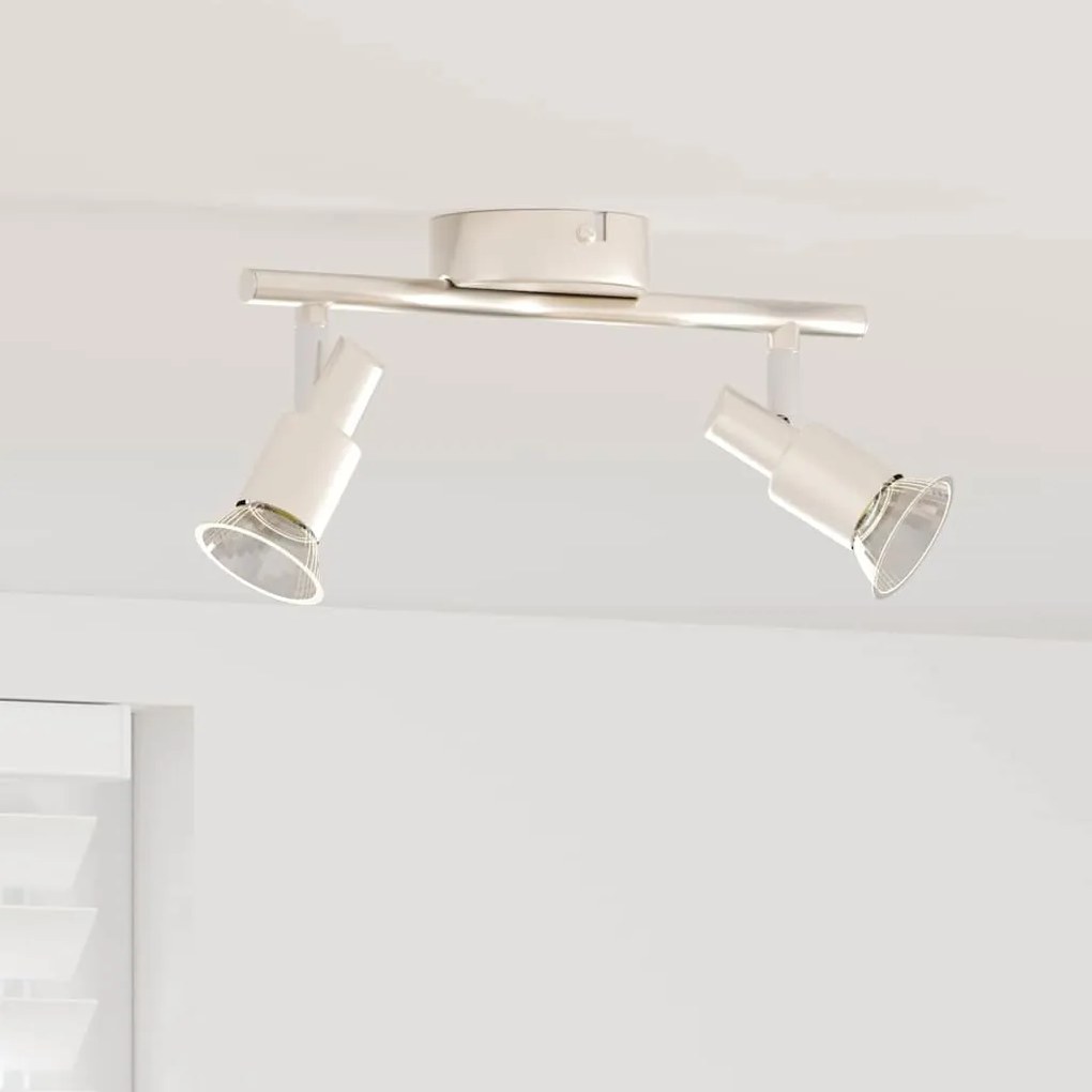 vidaXL Foco de teto Níquel escovado 25.5 x 8 x 11 cm Aço