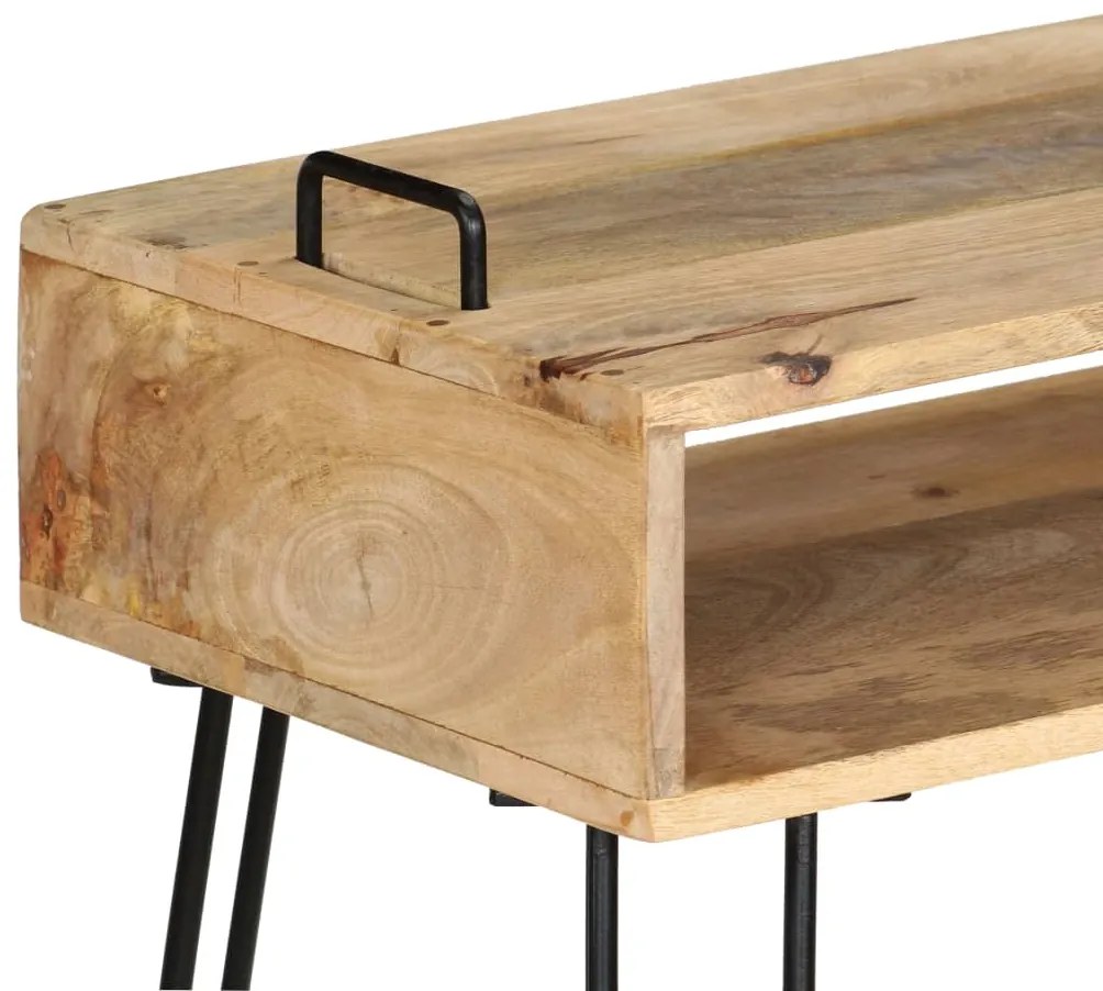 Mesa consola em madeira de mangueira maciça 115x35x76 cm