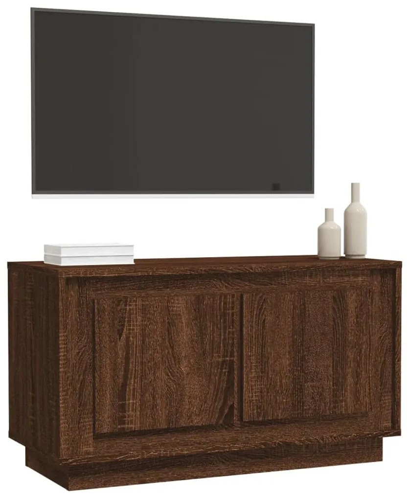 Móvel de TV 80x35x45 cm derivados de madeira carvalho castanho