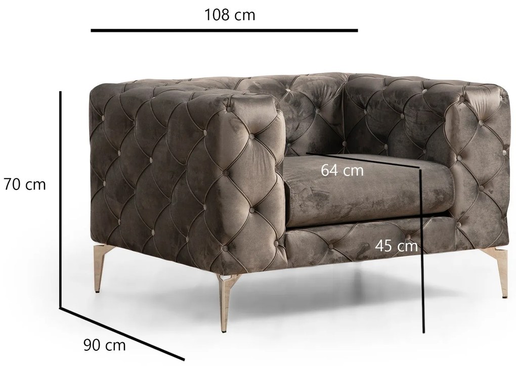 Cadeira Wing Como – Antracite – 108 cm x 70 cm x 90 cm