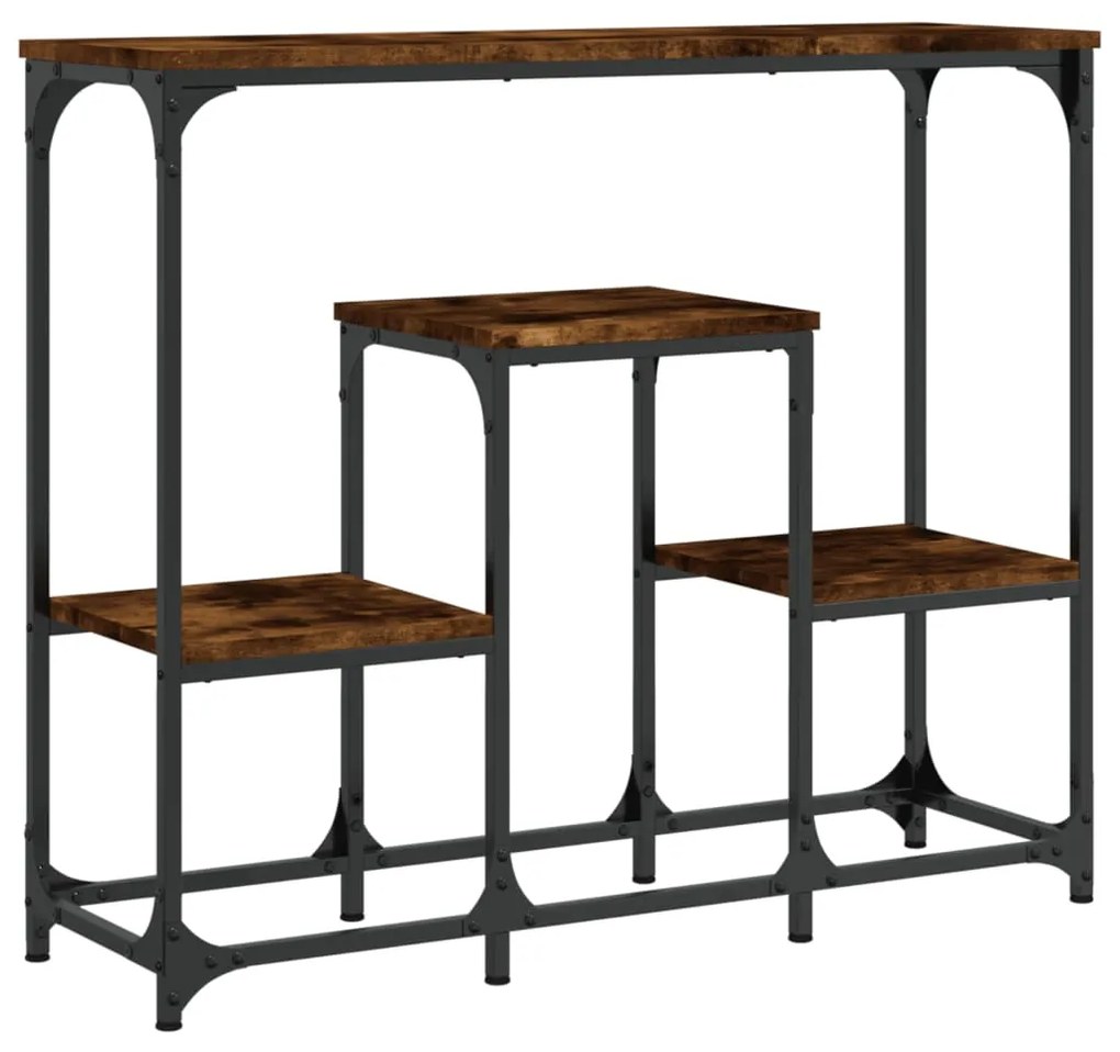 Mesa consola 89,5x28x76 cm derivados de madeira carvalho fumado