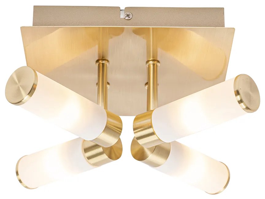 Candeeiro de teto moderno para casa de banho em latão 4 luzes IP44 - Bath Moderno