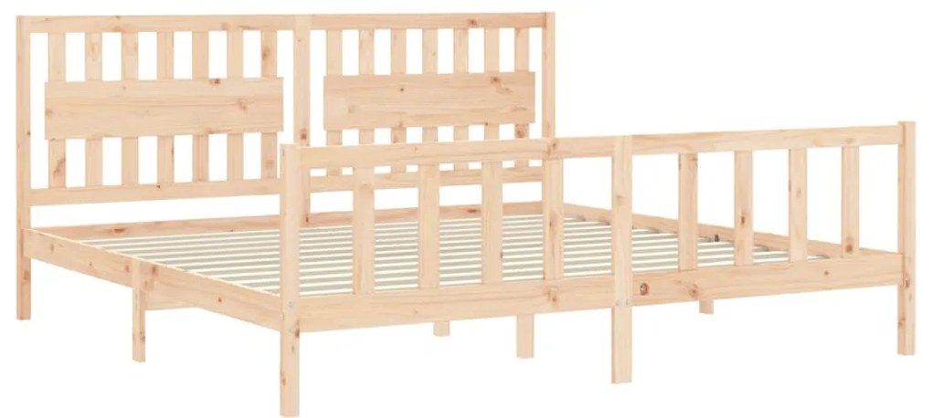 Cama sem colchão 200x200 cm madeira de pinho maciça