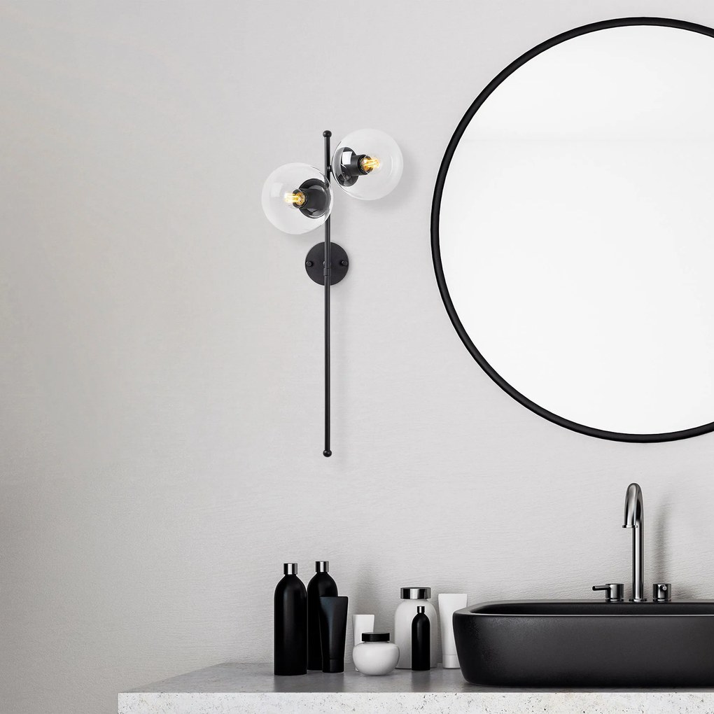 Aplique de Parede Fazli – Preto – 32 x 27 x 72 cm