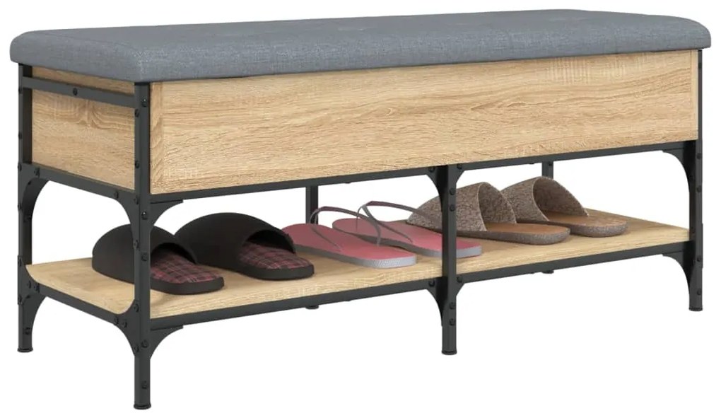 Banco sapateira 102x42x45 cm derivados madeira carvalho sonoma
