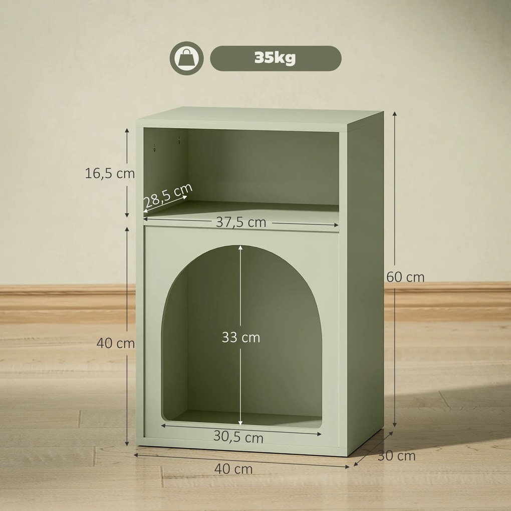 Mesa de Cabeceira Moderna Mesa de Cabeceira Estreita com 2 Compartimentos Abertos Desenho em Forma de Arco 40x30x60 cm Verde