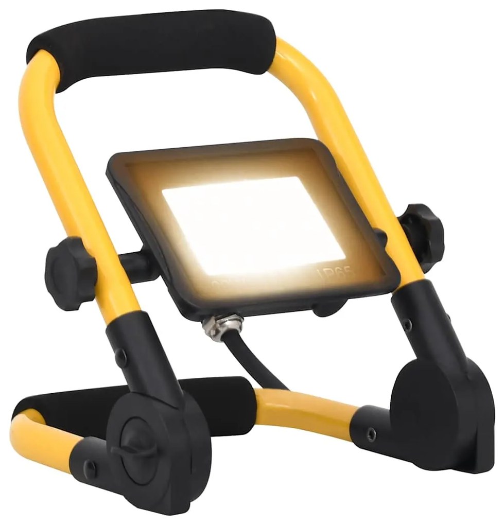 vidaXL Projetor c/ iluminação LED e pega 20 W branco quente