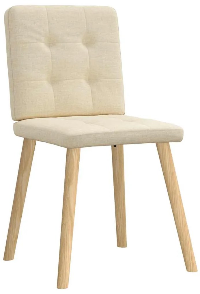 Cadeiras de jantar 6 pcs tecido cor creme