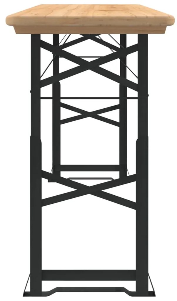 Mesa de cerveja dobrável 170x50x75/105 cm madeira abeto maciça