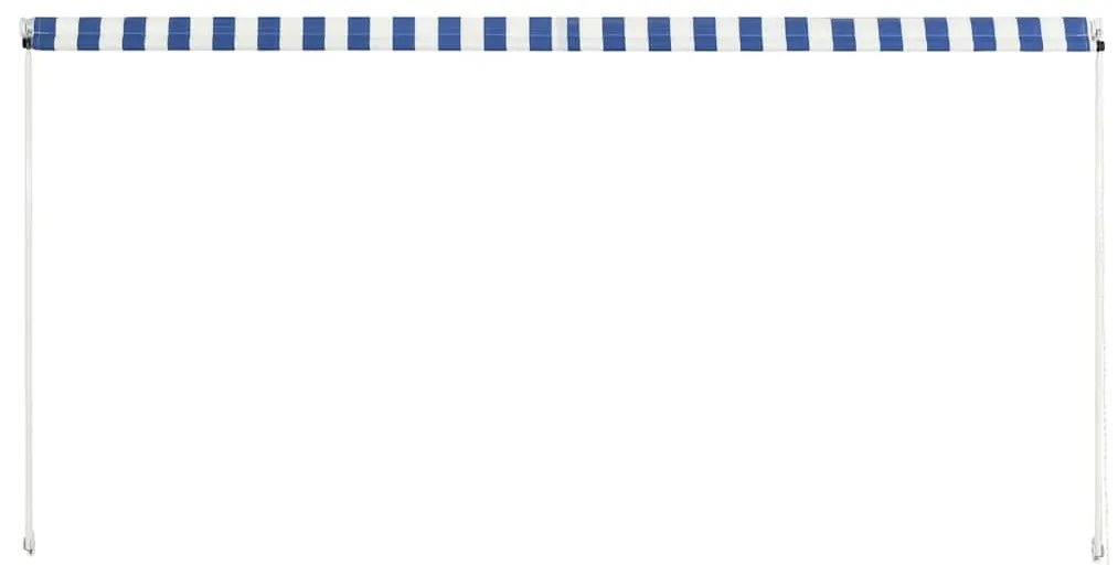 Toldo retrátil 250x150 cm azul e branco