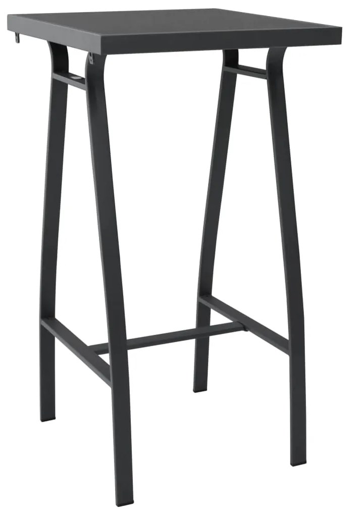48120 vidaXL Mesa de bar para jardim 60x60x110 cm vidro temperado preto