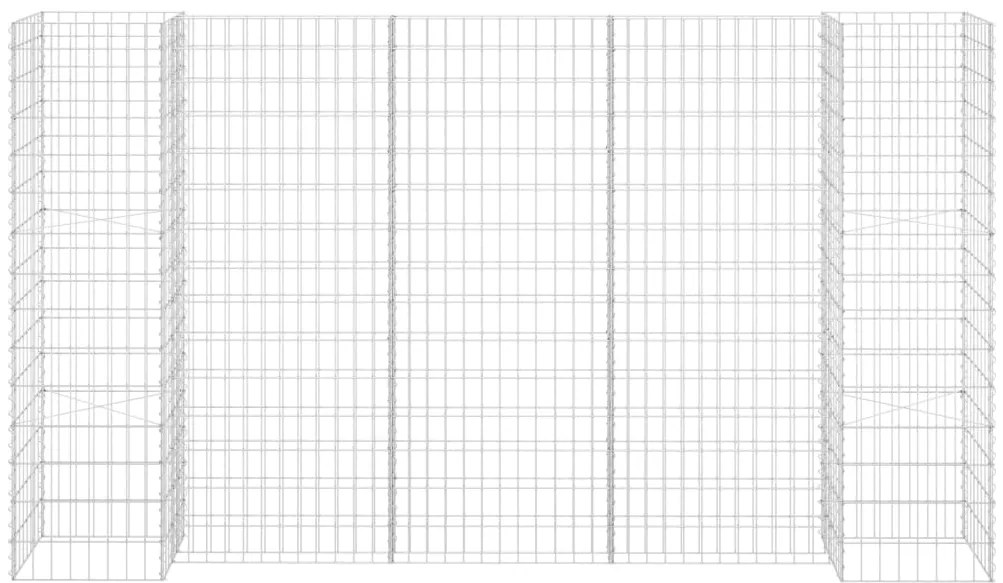 Gabião em forma de H fio de aço 260x40x150 cm