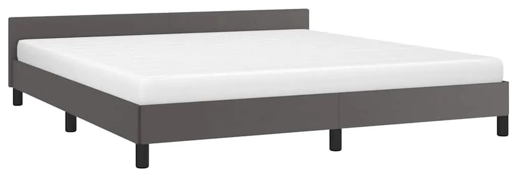 Estrutura cama c/ cabeceira sem colchão 180x200 cm cinzento