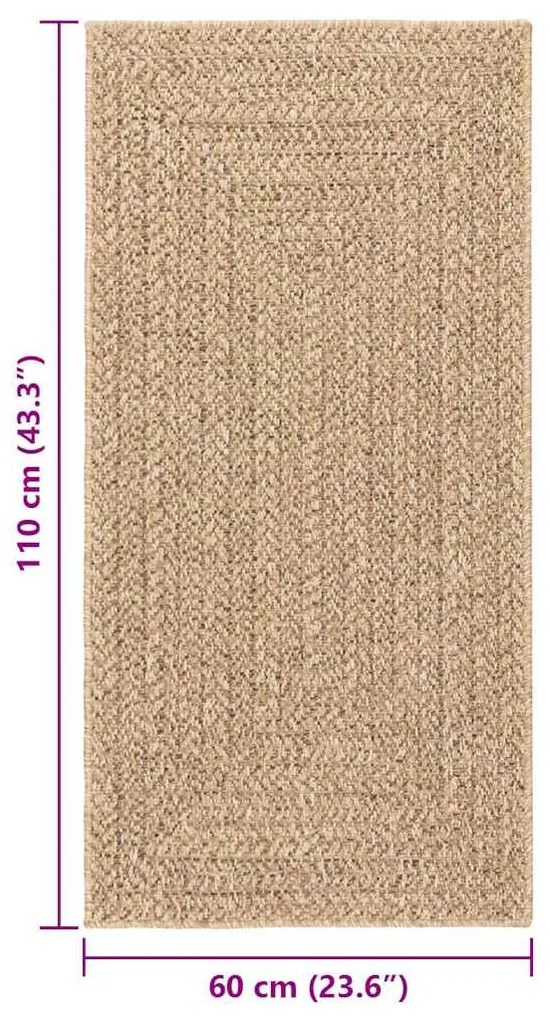 Tapete ZIZUR 60x110 cm aspeto de juta interior e exterior