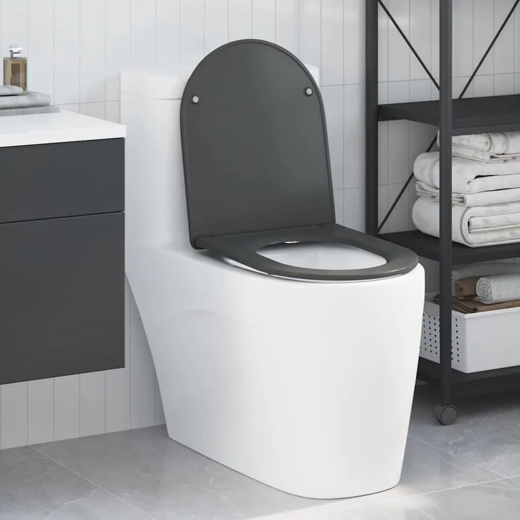 vidaXL Assento de Toilette de Liberação Rápida Antracite