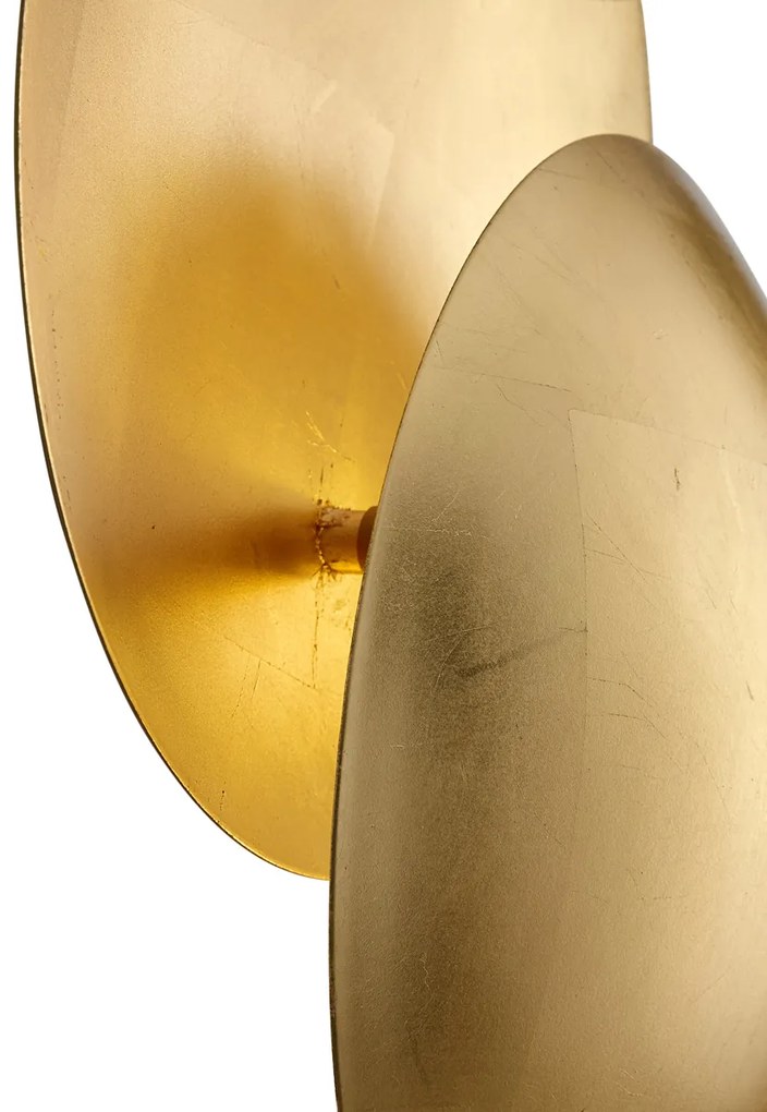 Candeeiro de parede moderno dourado 34,5cm 2-luzes - Sunrise Moderno