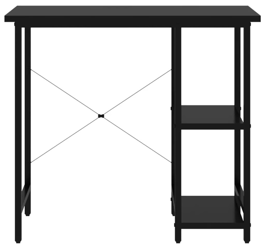 Secretária de computador 80x40x72 cm MDF e metal preto